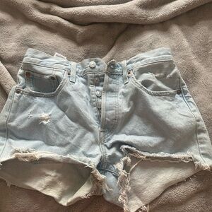 Signature by Levi Strauss Blue Jean Shorts Distressed Cut-Off